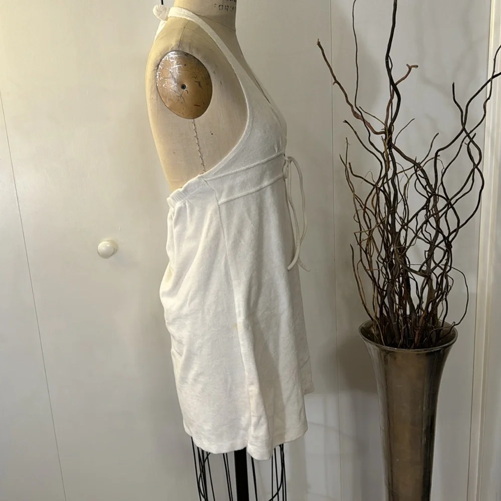 St. John’s Bay White terrycloth halter swimsuit cover up - Picture 4 of 5